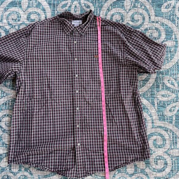 Carhartt Men's Tall Plaid Short Sleeve Button-Down Shirt - Size 2XL - Picture 3 of 7